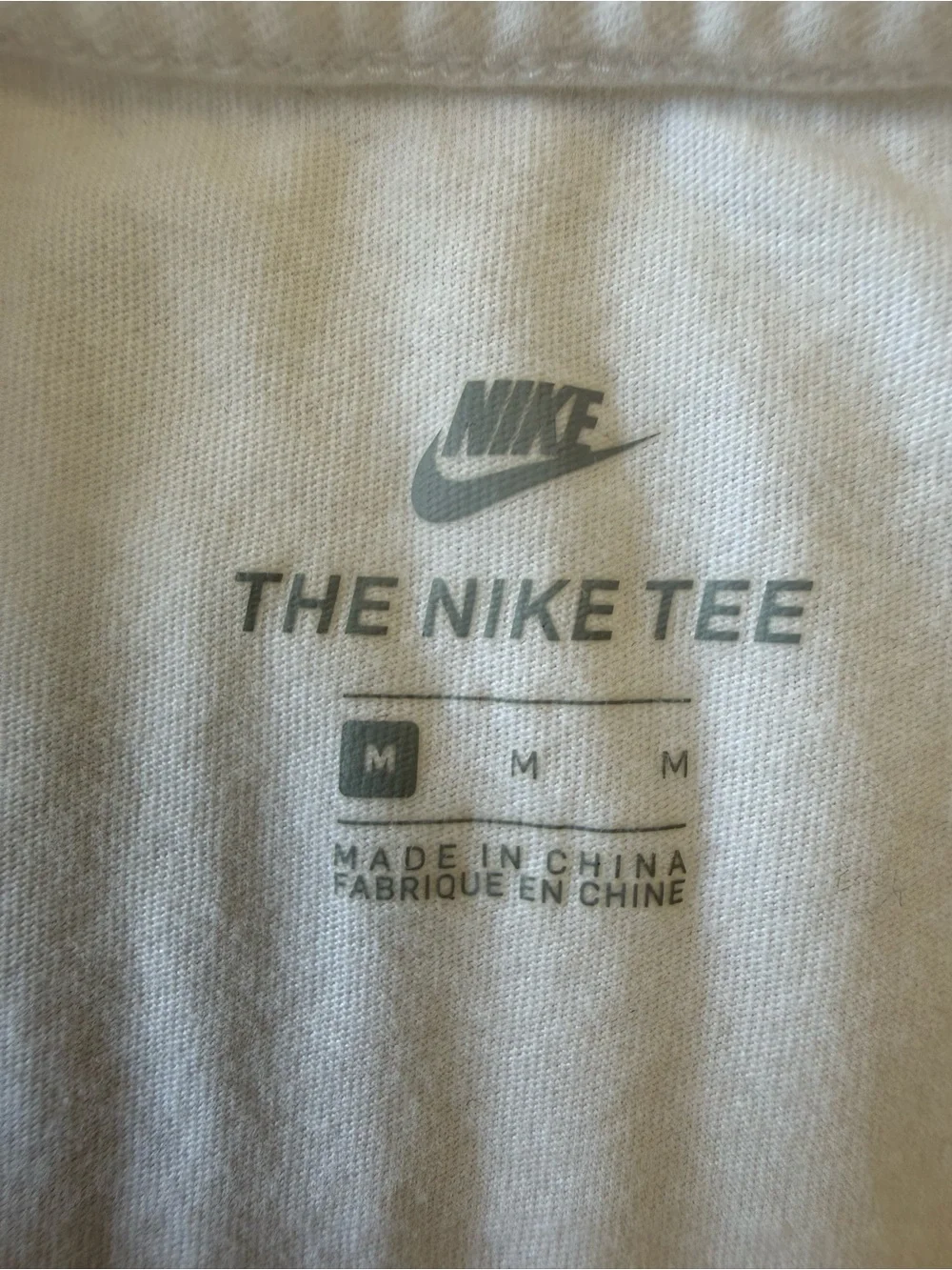 Nike White Tee with Black Dotted Swoosh Size Medium